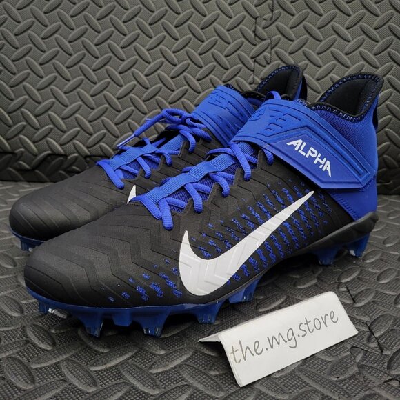 Nike Alpha Menace Pro 2 Mid Football Cleats Blue/Black BV3945-400 Men’s Size 13 - Picture 2 of 7